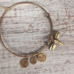 Alex and Ani Gold tone Dragonfly Bracelet